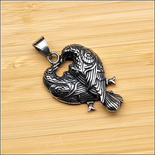Kettenanhänger "Raben Hugin & Munin" aus Edelstahl