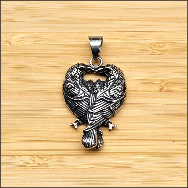 Kettenanhänger "Raben Hugin & Munin" aus Edelstahl