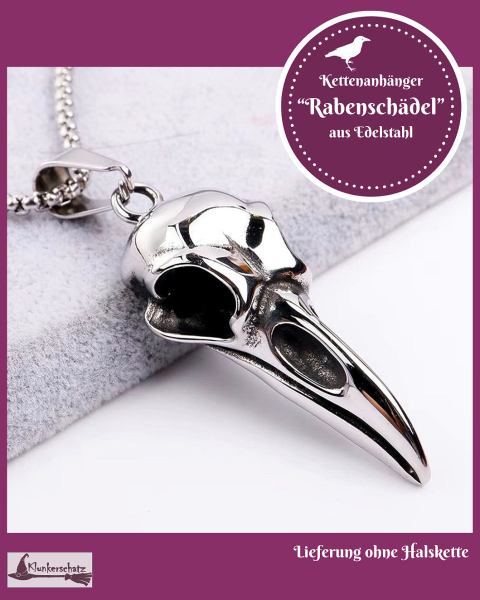Kettenanhänger „Rabenschädel“ aus Edelstahl