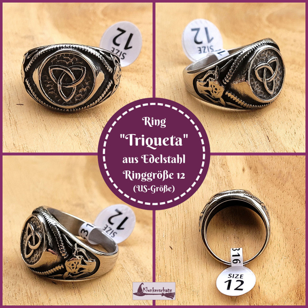 Ring  „Triqueta“ aus Edelstahl - Größe 12 - Einzelstück