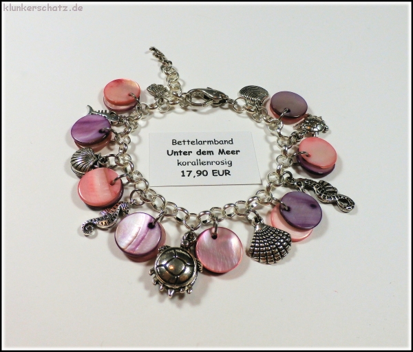 Set aus Bettelarmband und Ohrschmuck - Fische & Perlmutt