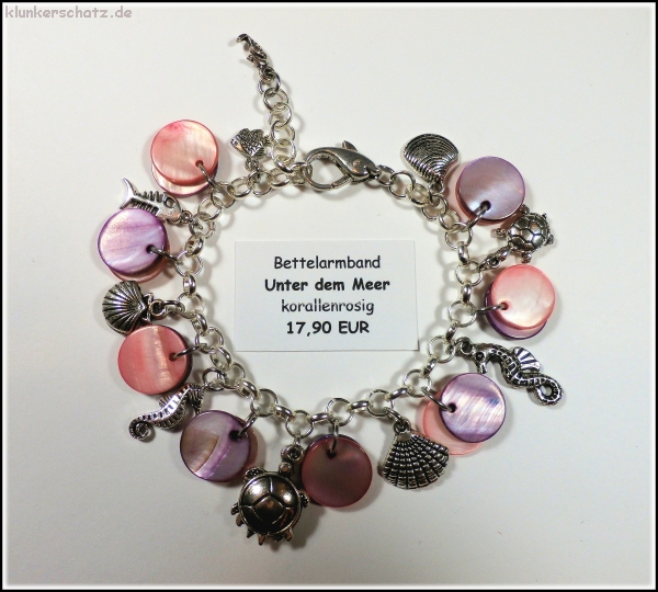 Set aus Bettelarmband und Ohrschmuck - Fische & Perlmutt
