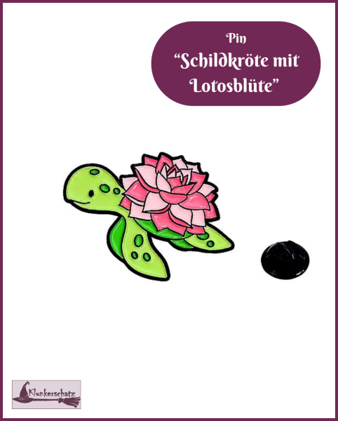 Pin „Schildkröte mit Lotosblüte“