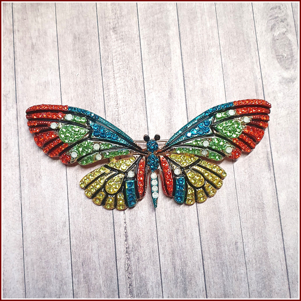 Brosche „Farbenfroher Schmetterling“