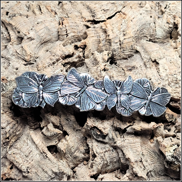 Haarspange "Schmetterlinge" in Antiksilber
