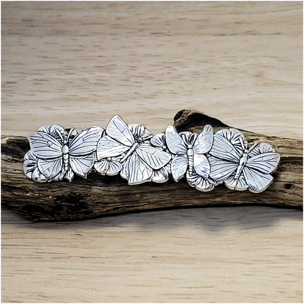 Haarspange "Schmetterlinge" in Antiksilber