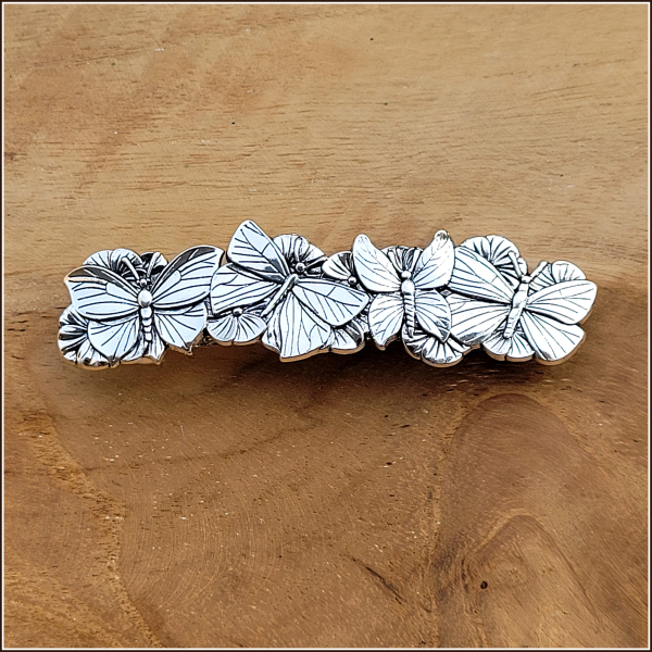 Haarspange "Schmetterlinge" in Antiksilber