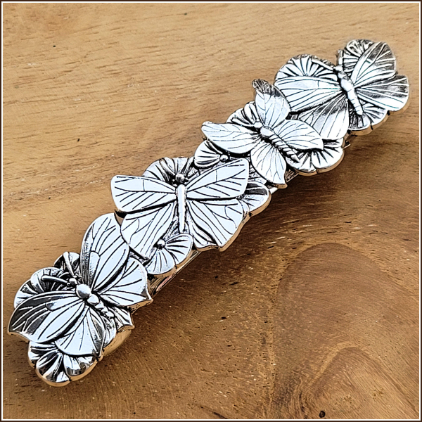Haarspange "Schmetterlinge" in Antiksilber