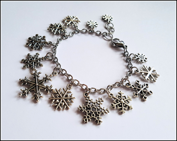 Bettelarmband "Winterwunderzauberflocken" - 18,5 bis 21,5 cm Länge