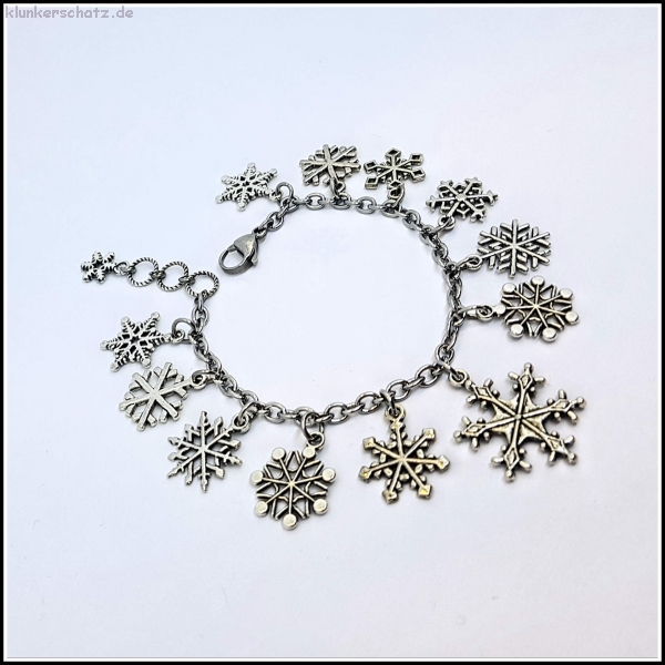 Bettelarmband "Winterwunderzauberflocken" - 18 - 20 cm Länge