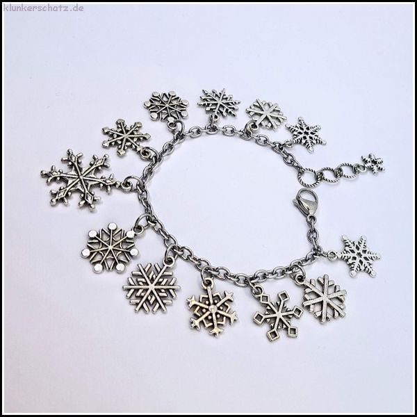 Bettelarmband "Winterwunderzauberflocken" - 18 - 20 cm Länge