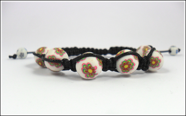 Shamballa-Armband "Clay-Ton-Blüten"