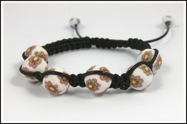Shamballa-Armband "Clay-Ton-Blüten"