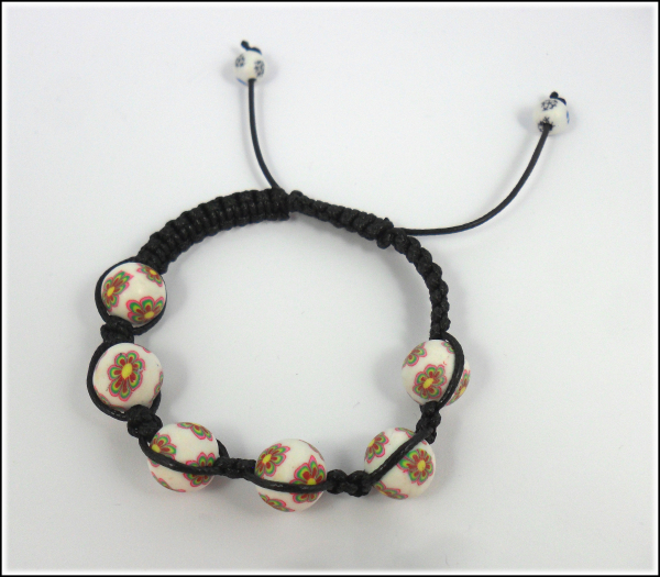 Shamballa-Armband "Clay-Ton-Blüten"