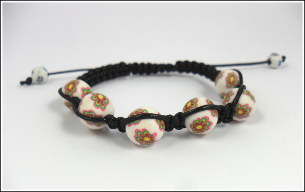 Shamballa-Armband "Clay-Ton-Blüten"