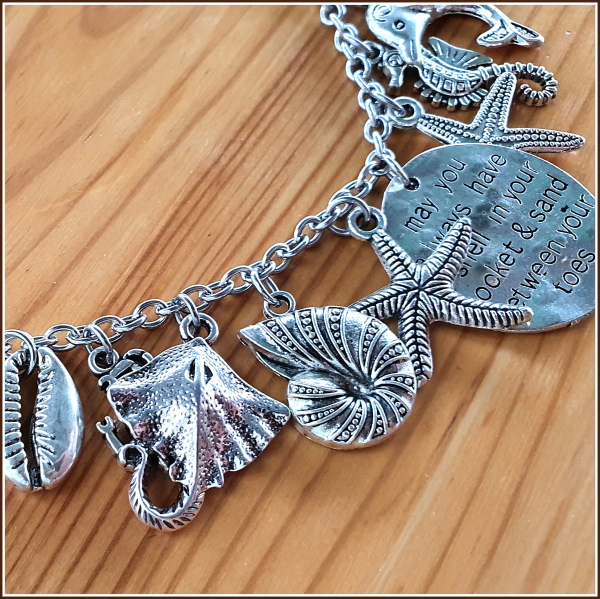 Bettelkette „A shell in your pocket… “– 48,5 cm, plus Verlängerung – Unikat!