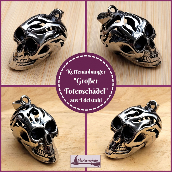 Kettenanhänger "Großer Totenschädel" aus Edelstahl