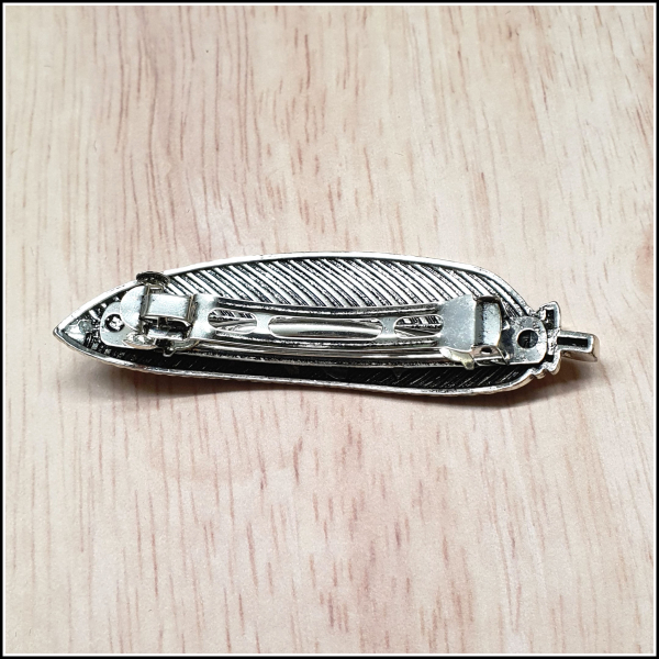 Haarspange "Feder" in Antiksilber