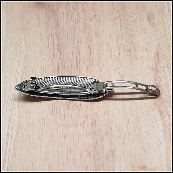 Haarspange "Feder" in Antiksilber