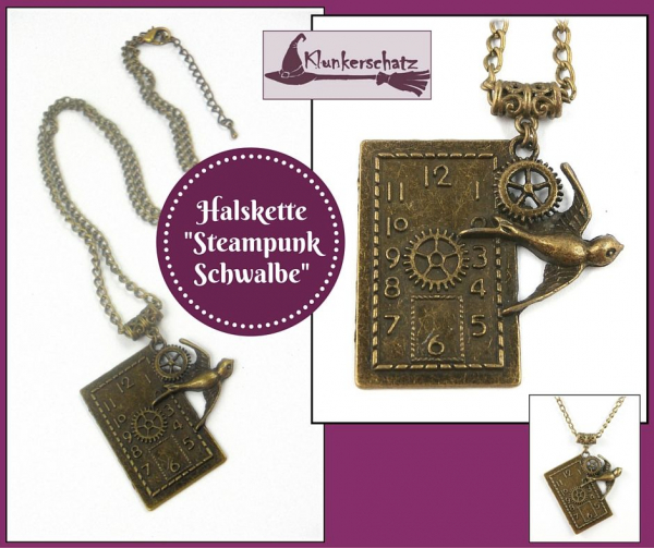Halskette "Steampunk Schwalbe"