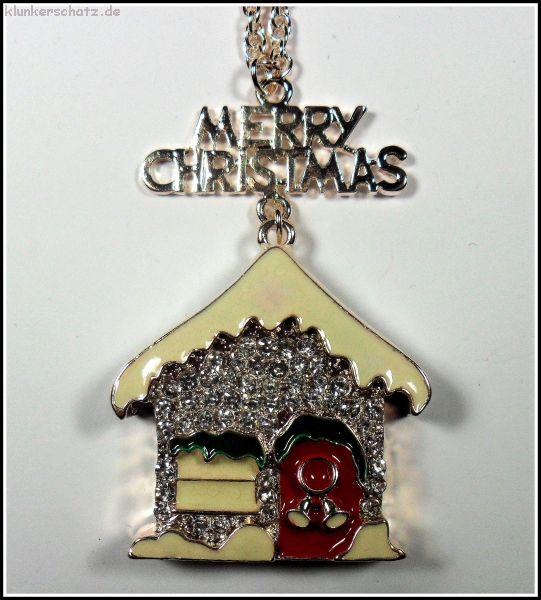 Lange Halskette "Weihnachtshaus"