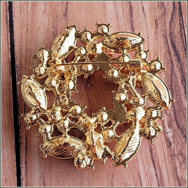 Brosche "Bunter Weihnachtskranz"