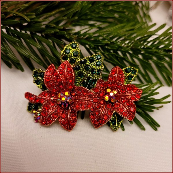 "Funkelnder Weihnachtsstern" - Brosche & Kettenanhänger - 2 in 1