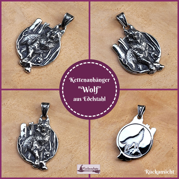 Kettenanhänger "Wolf" aus Edelstahl