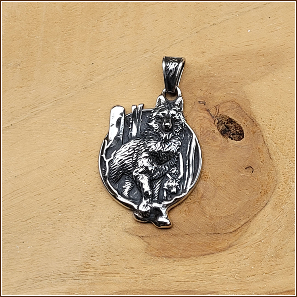 Kettenanhänger "Wolf" aus Edelstahl