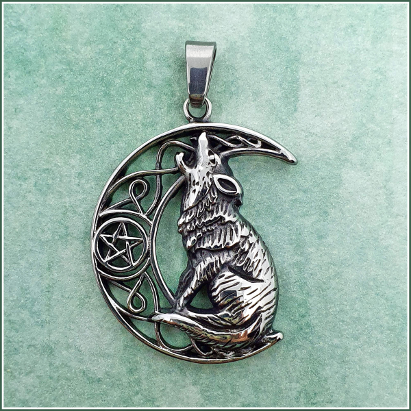 Kettenanhänger "Wolfsmond"  aus Edelstahl