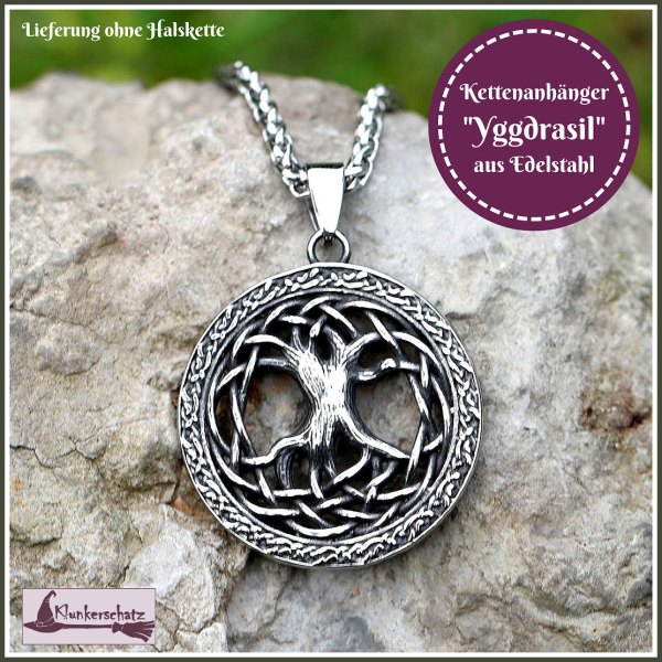 Kettenanhänger "Yggdrasil" aus Edelstahl - Einzelstück
