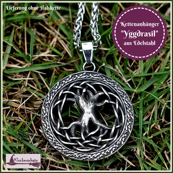 Kettenanhänger "Yggdrasil" aus Edelstahl - Einzelstück