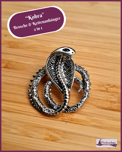 "Kobra" - Brosche & Kettenanhänger - 2 in 1